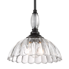 Golden 6952-M BLK-CLR - Golden Lighting Audra 1-light Pendant in Matte Black